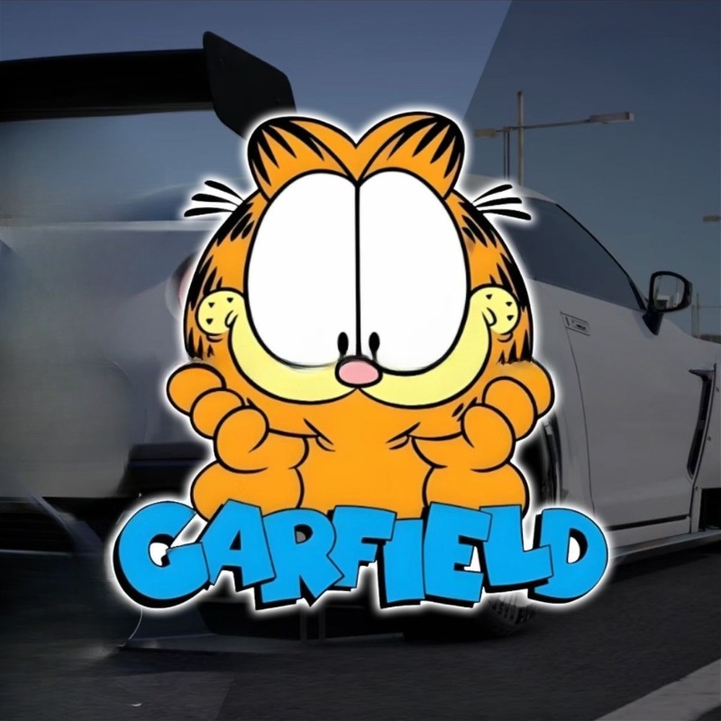 Car Accessories Sticker - Stiker mobil Garfield kartun kreatif yang
