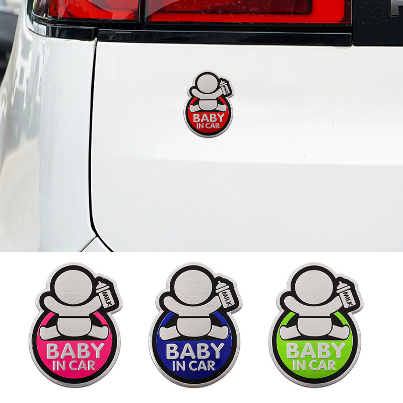 Car Accessories Sticker - Stiker Mobil Peringatan Logam Aluminium 3D