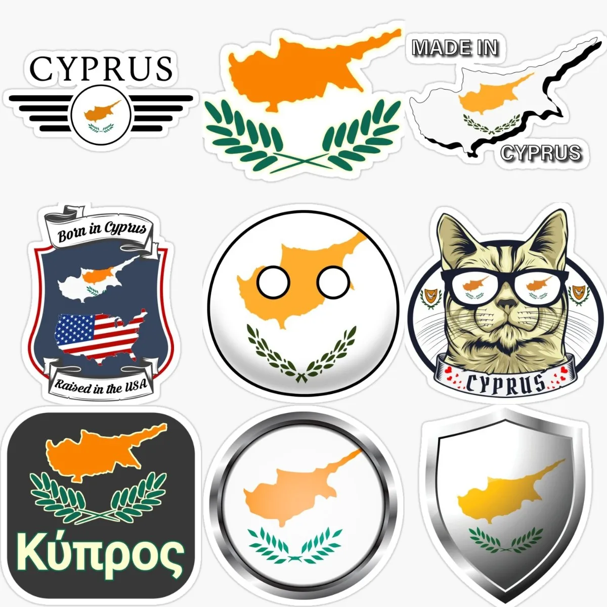Car Accessories Cyprus - Aksesori Stiker Tahan Air Peta Bendera