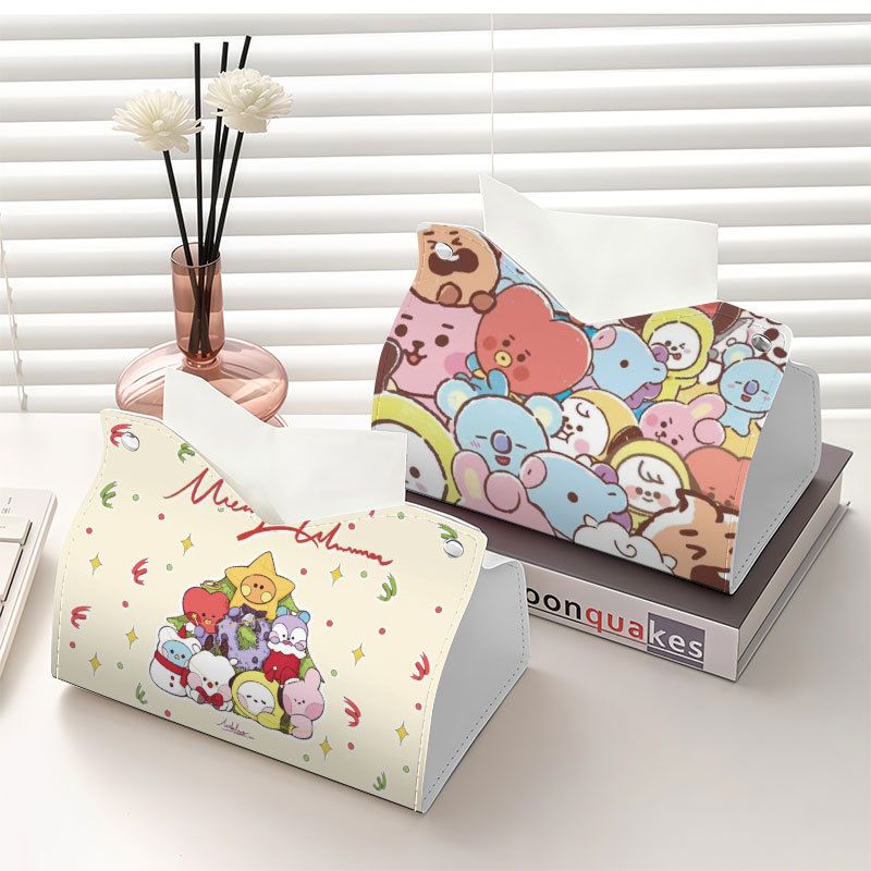 Car Accessories Cute - Kotak tisu bertema idola BT21 dengan
