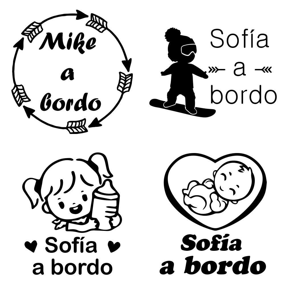 Car Accessories Sticker - 1 Buah Stiker Mobil Warna-warni Baby