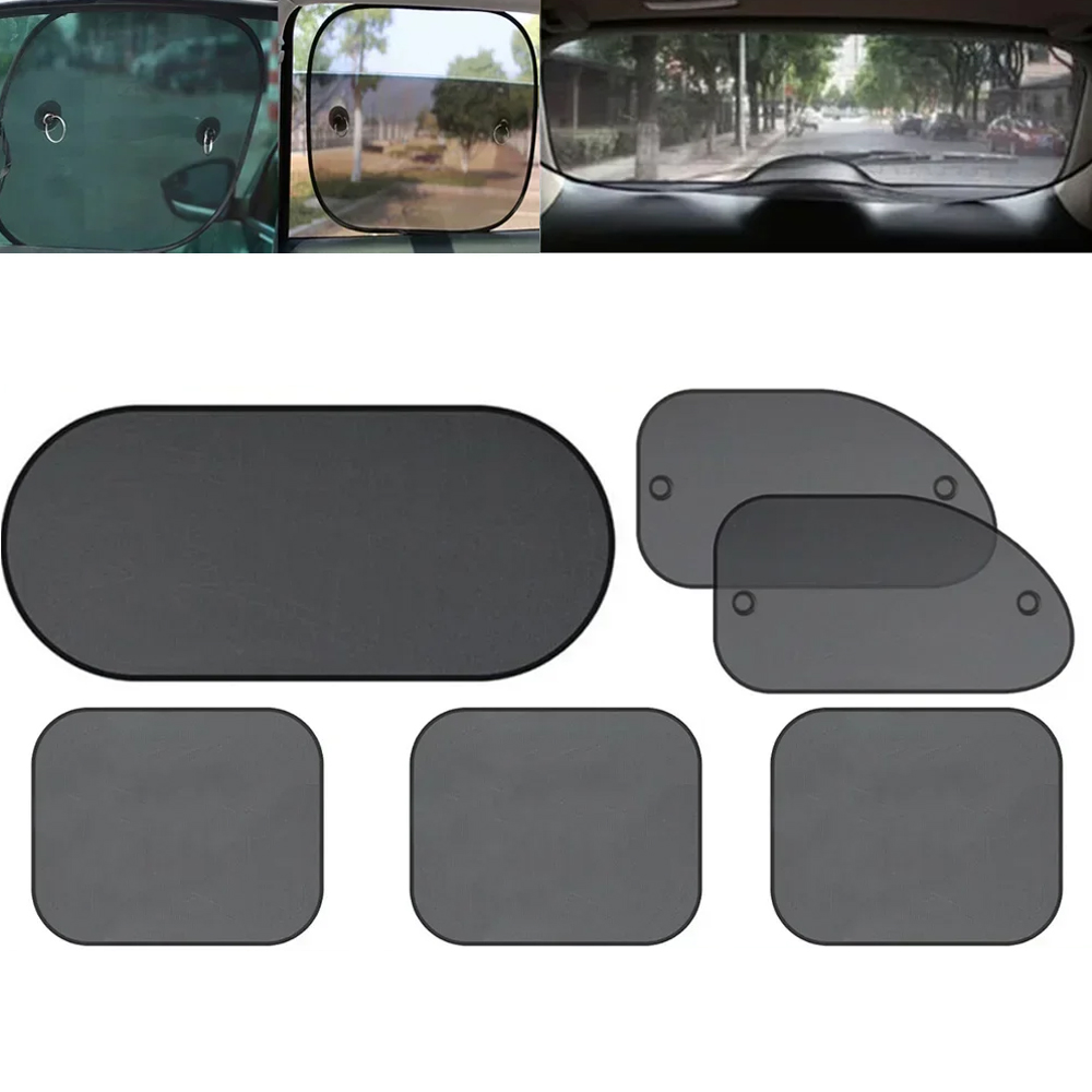 Car Accessories Rear - 1Set Tirai Jendela Hitam Pelindung Matahari