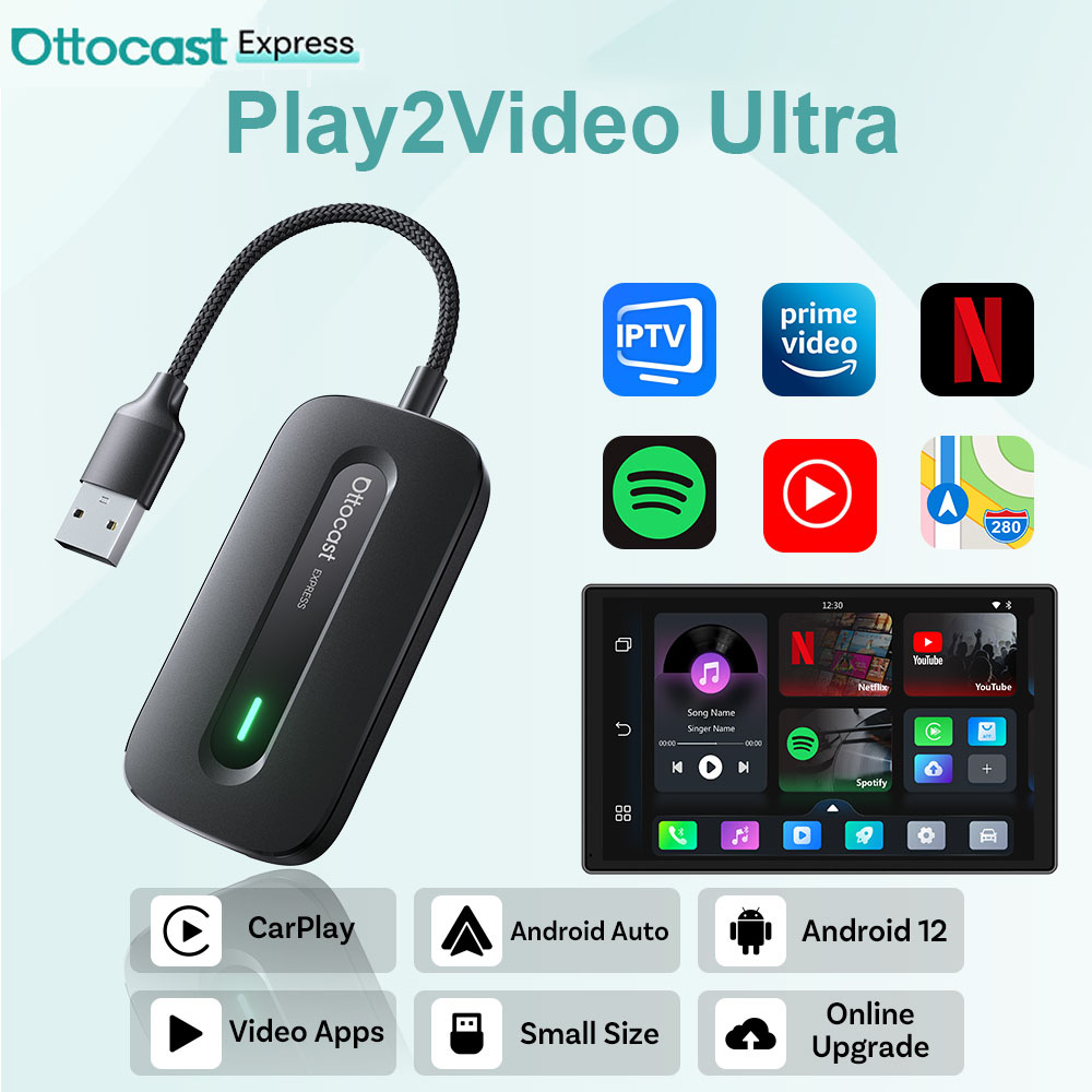 Car Accessories Youtube - OTTOCAST Play2Video Express Wireless CarPlay Android