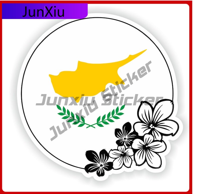 Car Accessories Cyprus - Stiker Bunga Bendera Bulat Siprus Stiker