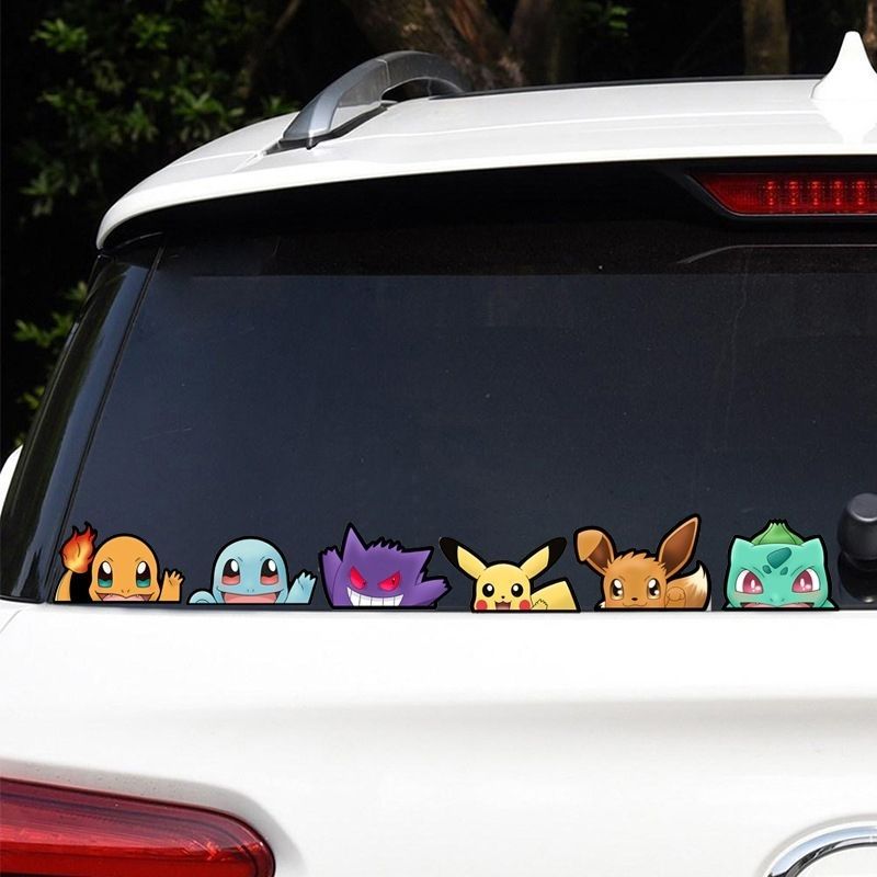 Car Accessories Rear - Stiker jendela mobil Pokémon, stiker penutup